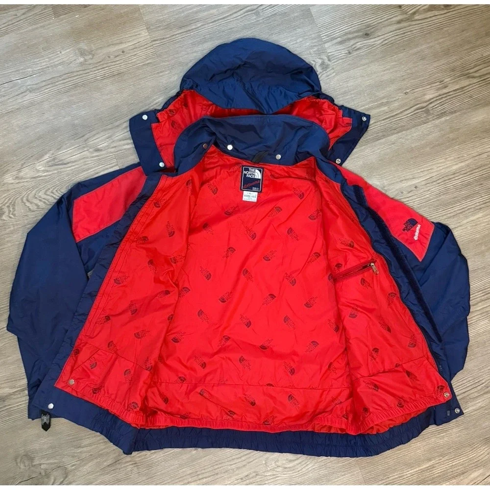 Vintage The North Face Extreme Gore-Tex Jacket XL USA Made Hooded Blue Red 90s